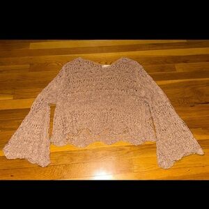 Chic Crochet Bell Sleeve Sweater